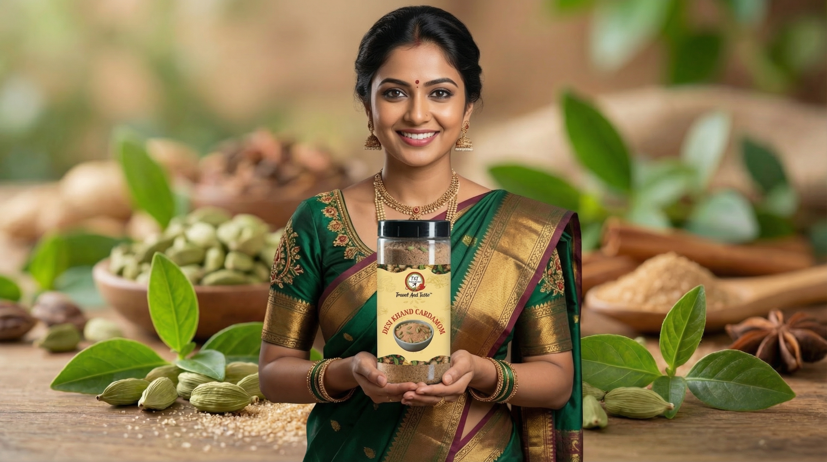 Brown Sugar with Cardamom : Desi Khand Cardamom (Export Quality) gallery image