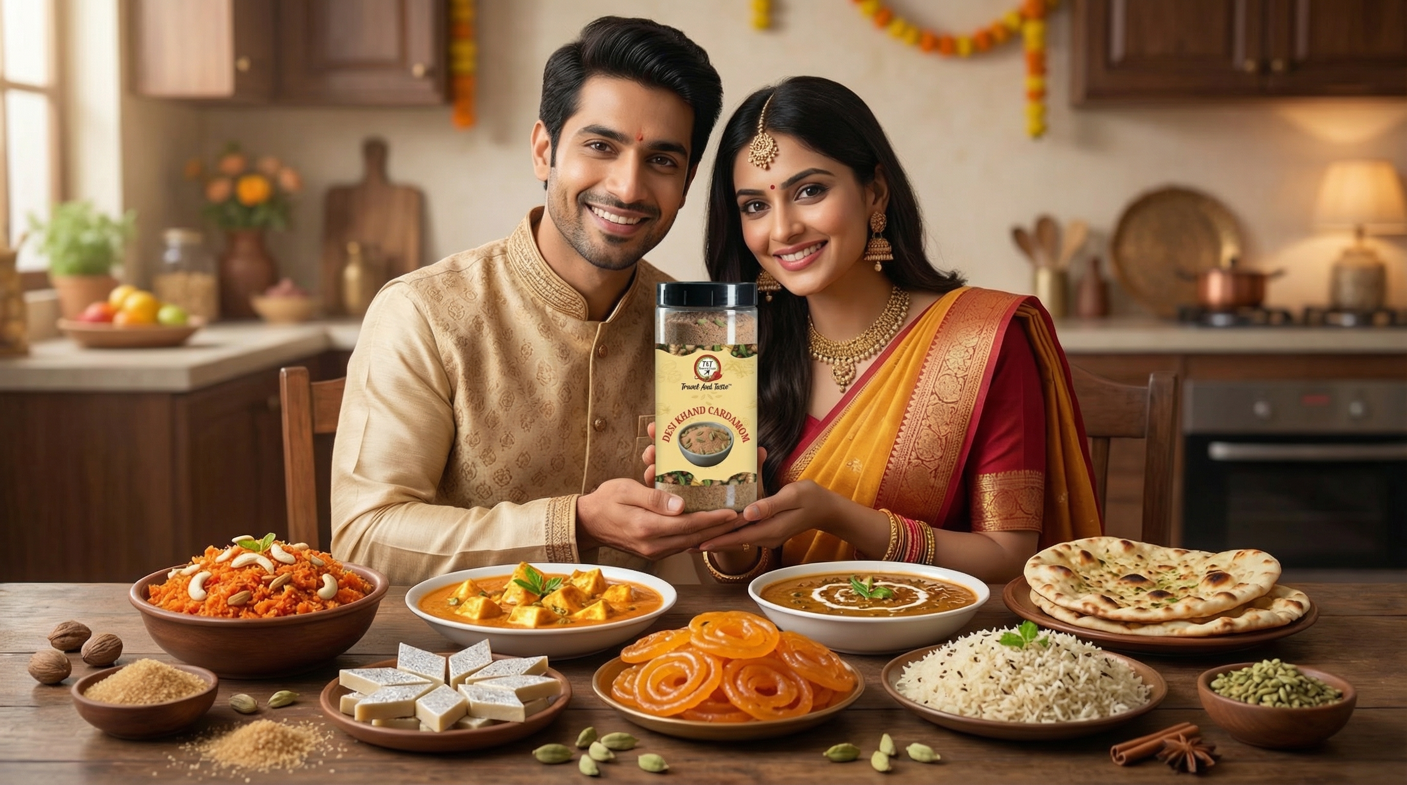 Brown Sugar with Cardamom : Desi Khand Cardamom (Export Quality) gallery image